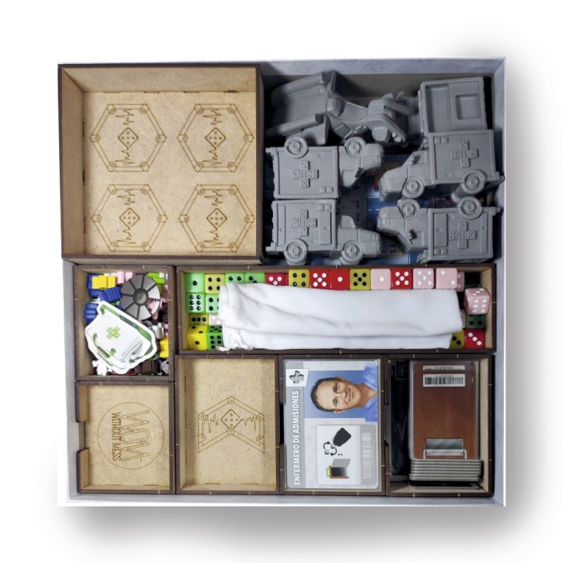 Inserto compatible con DICE HOSPITAL (Base + Exp. Cuidado Comunitario + Exp. Deluxe)