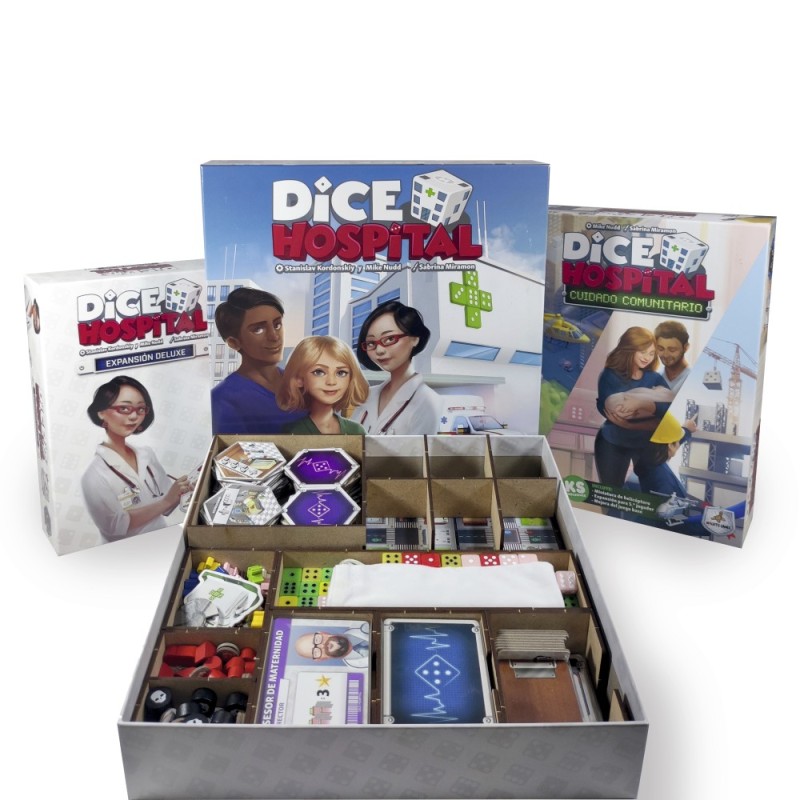Inserto compatible con DICE HOSPITAL (Base + Exp. Cuidado Comunitario + Exp. Deluxe)