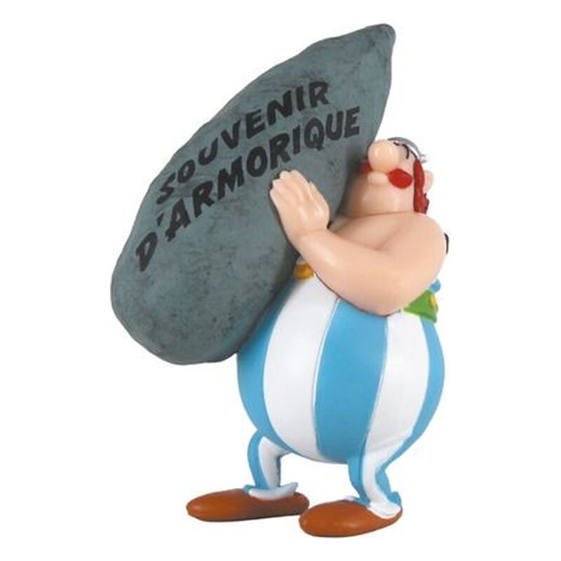 OBELIX CON MENHIR CON MENSAJE FIGURA 9 CM ASTERIX