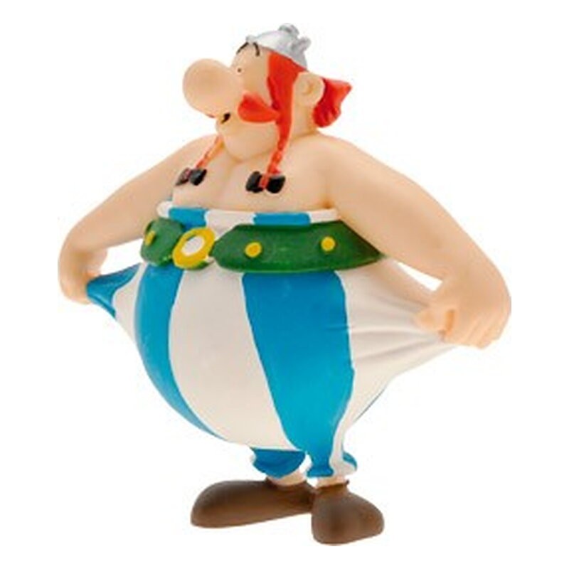 OBELIX SUJETANDOSE EL PANTALON FIGURA PVC 9 CM ASTERIX EL GALO