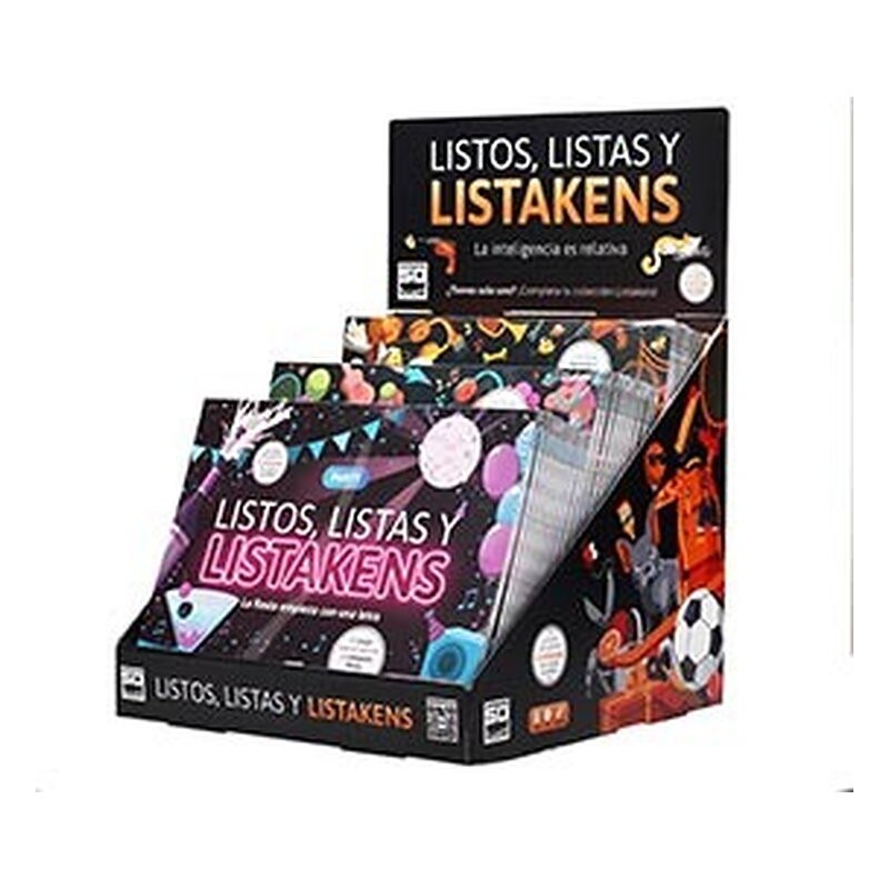 EXPOSITOR CARTON LISTOS LISTAS Y LISTAKENS
