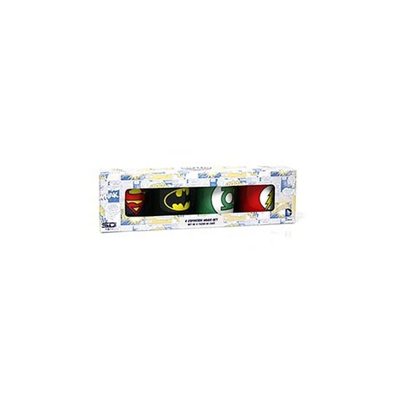 SET 4 MINI TAZAS CAFE CERAMICA LOGOS DC COMICS