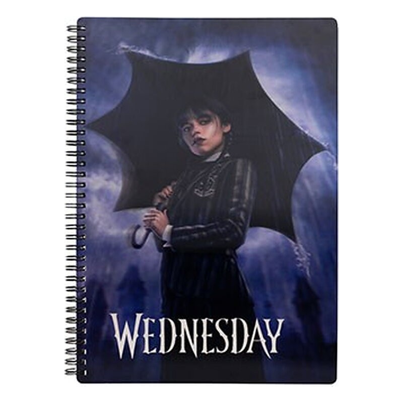LLUVIA LIBRETA ESPIRAL EFECTO 3D A4 WEDNESDAY