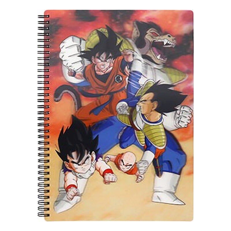 GOKU VS VEGETA LIBRETA ESPIRAL EFECTO 3D A4 DRAGON BALL Z