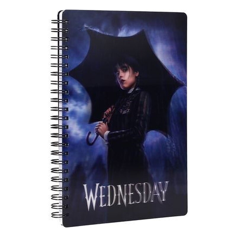 LLUVIA LIBRETA ESPIRAL EFECTO 3D A5 WEDNESDAY