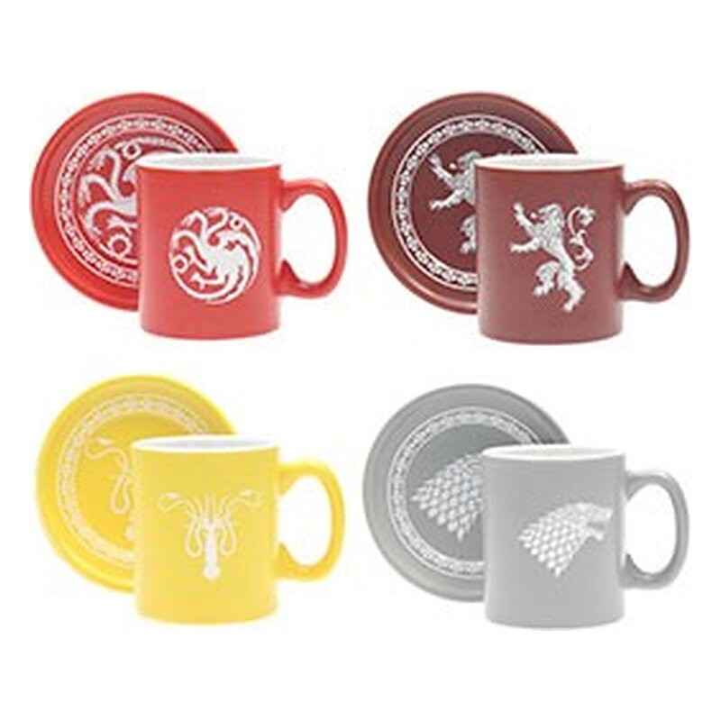 EMBLEMAS Y LEMAS SET 4 MINI TAZAS CAFE CERAMICA GAME OF THRONES