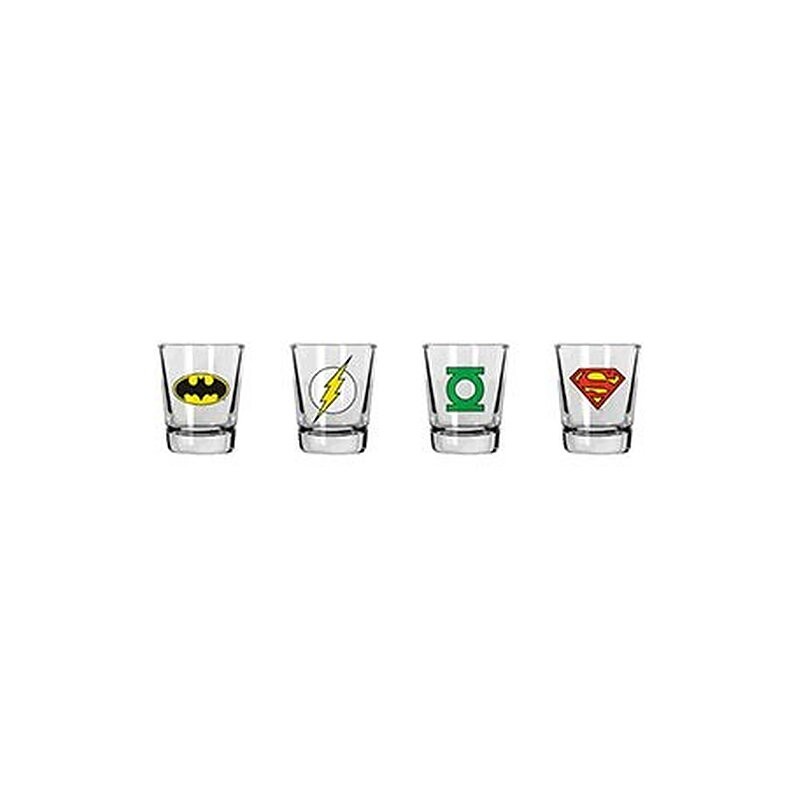 SET 4 MINI VASOS LOGOS DC COMICS