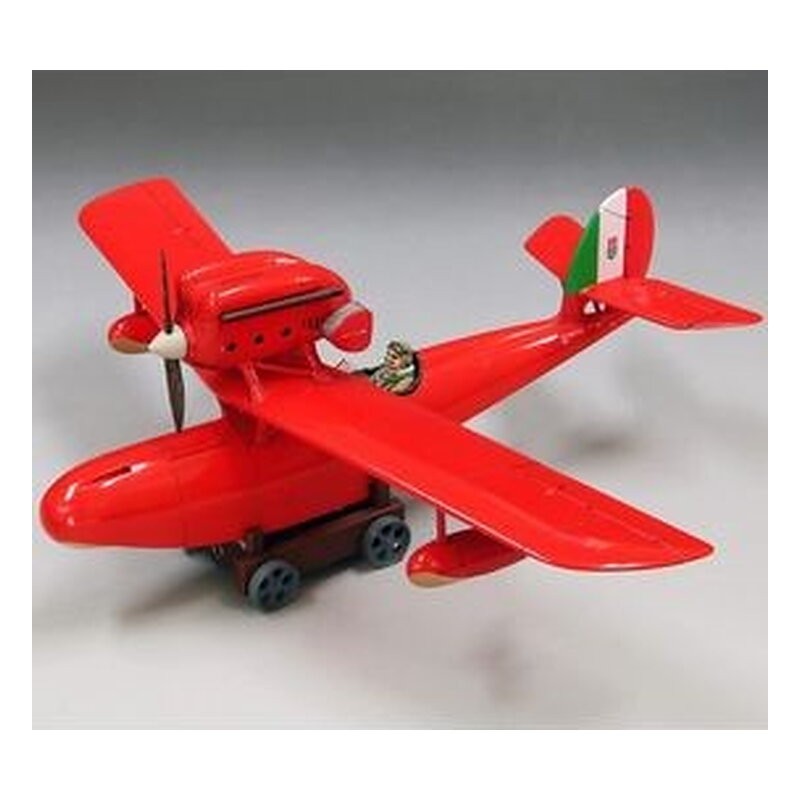 SAVOIA S.21 SEAPLANE MODEL KIT & PORCO FIGURA PORCO ROSSO STUDIO GHIBLI 1/48 SCALE