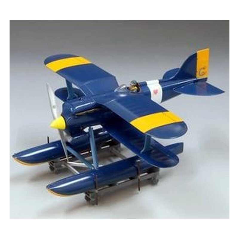 CURTISS R3C-0 SEAPLANE MODEL KIT & DONALD CURTIS FIGURA PORCO ROSSO STUDIO GHIBLI 1/48 SCALE