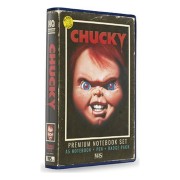 CHUCKY SET PAPELERIA VHS (LIBRETA, CHAPAS Y BOLIGRAFO) CHUCKY