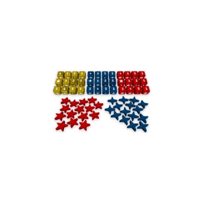 Wooden Dice and Meeples Set - Europe Divided