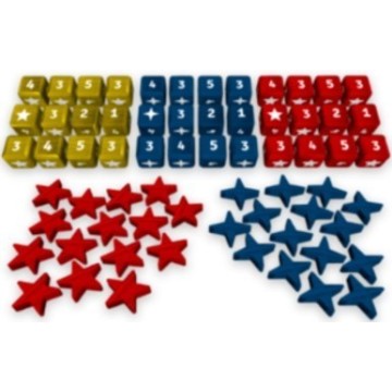 Wooden Dice and Meeples Set - Europe Divided