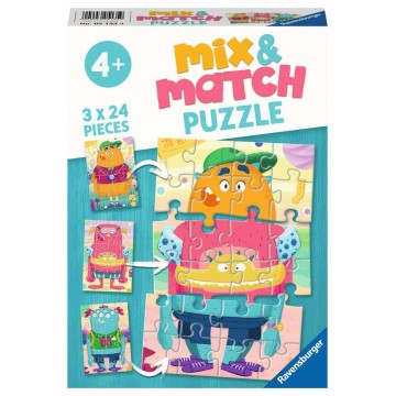 Mix & Match  3 x 24 pcs: Monstruos divertidos
