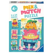 Mix & Match  3 x 24 pcs: Monstruos divertidos
