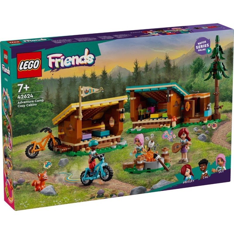 LEGO-42624 Campamento de Aventura: Cabañas Confortables