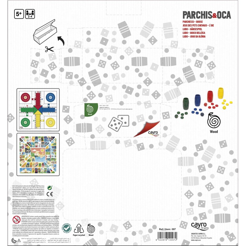 Tablero Parchís/Oca Con Acc De Madera