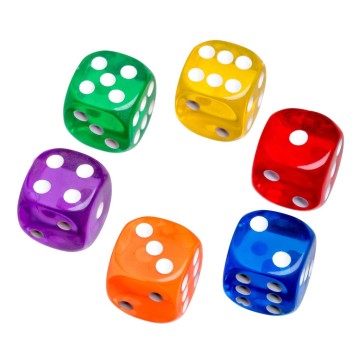 Bolsa dados transparentes 6 caras (50)