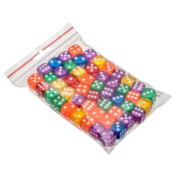 Bolsa dados transparentes 6 caras (50)