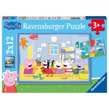 Puzzle 2 x 12 pz: Peppa Pig