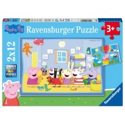 Puzzle 2 x 12 pz: Peppa Pig
