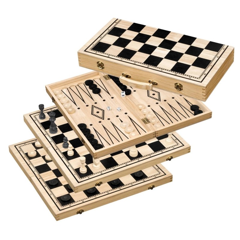 2519 Set de ajedrez + backgammon + damas